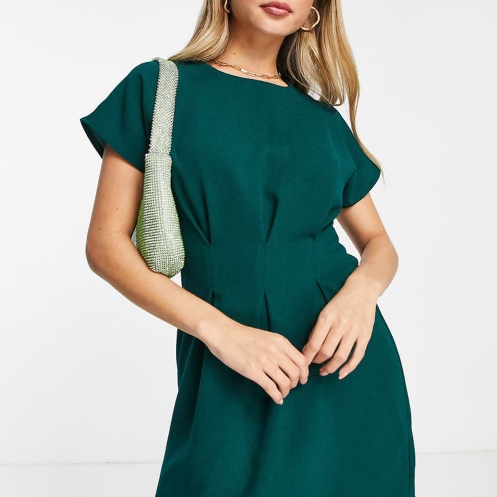 NEW ASOS Design Gathered Waist Minidress